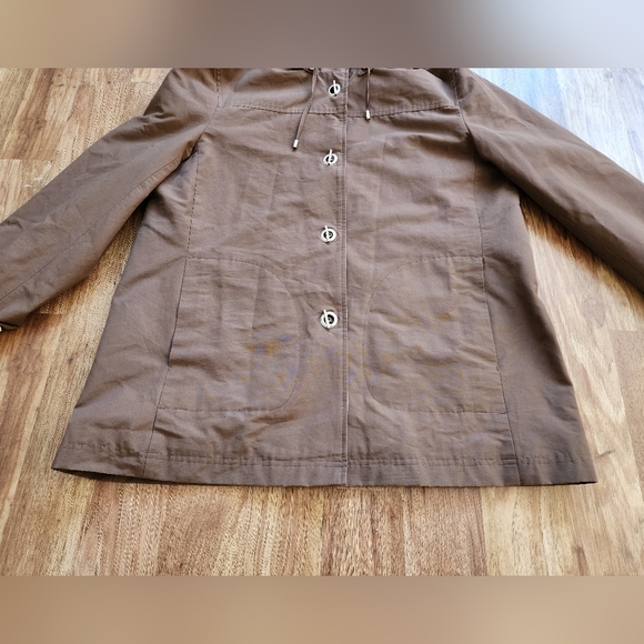 Orvis Trench Coat Rain Jacket Parka Lightweight Brown Womens Size L - Picture 3 of 13